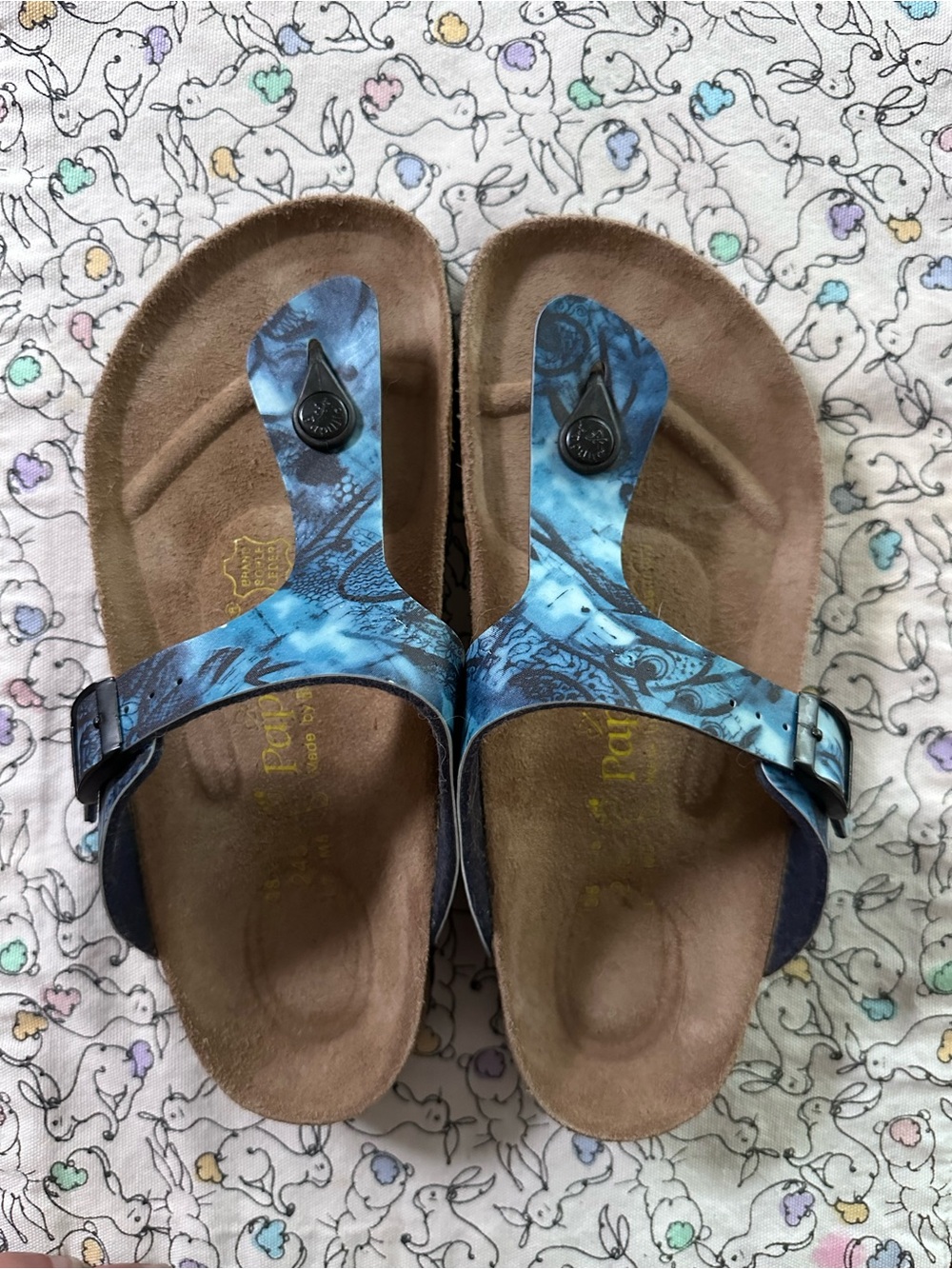Papillio Blue Marble Toe-Post Sandals